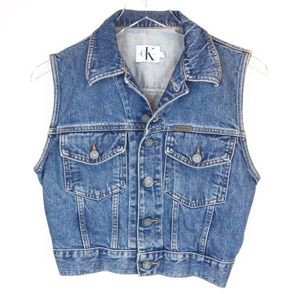 Calvin Klein Jackets & Blazers - Calvin Klein | Cropped Denim Jean Vest